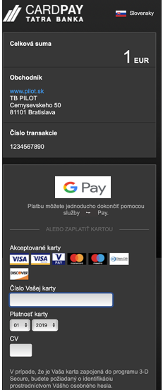 Využitím platobnej brány CardPay automaticky získate aj možnosť prijímať platby prostredníctvom služby Google Pay | Tatra banka Využitím platobnej brány CardPay automaticky získate aj možnosť prijímať platby prostredníctvom služby Google Pay